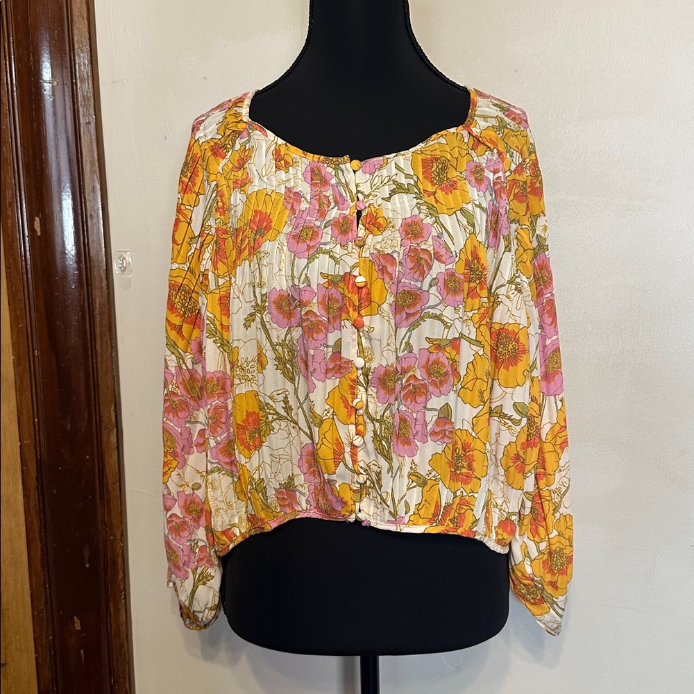 Rose & Olive Vibrant Floral Blouse